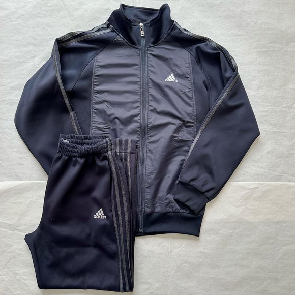 VINTAGE Adidas Originals dark navy midnight blue tracksuit set - Picture 1 of 10